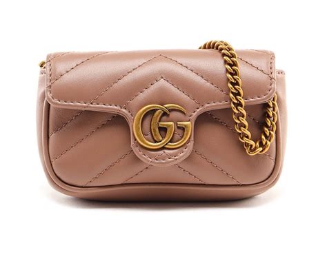 Gucci Ladies GG Marmont Chain Coin Purse in Pink 